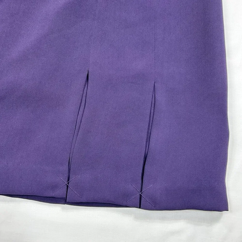 Norton McNaughton Womens 18 Pleated Skirt Deep Plum Career Preppy Academia